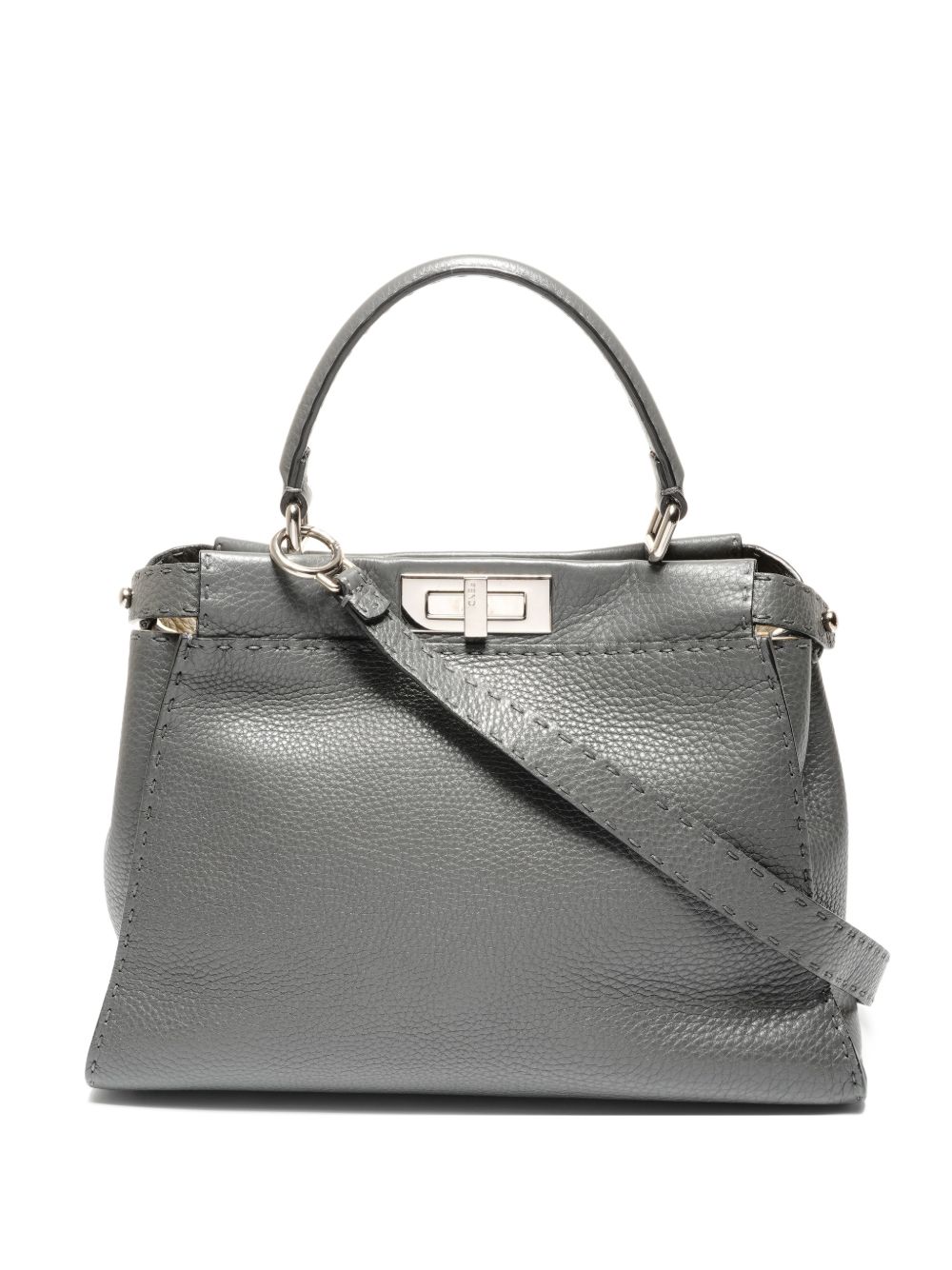 2010s top handle leather handbag