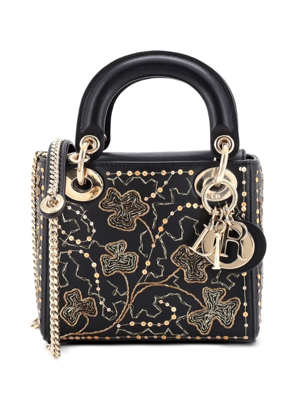 Lady Dior Chain Bag Embroidered Calfskin Mini satchel