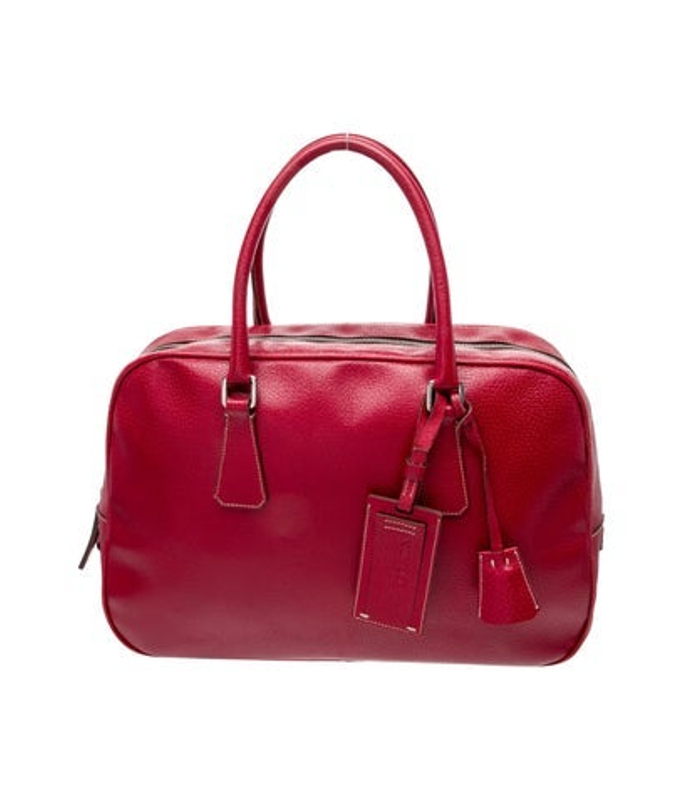 Prada Enameled Metal Triangle Bauletto Vintage