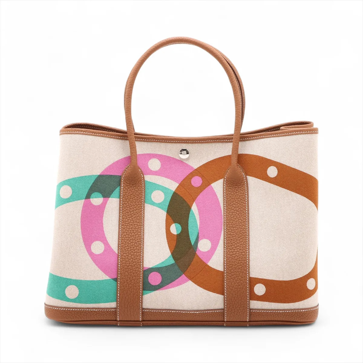 Hermès garden party 36 PM Twirl Ash x Negonda Beige x gold Silver Metal Fittings