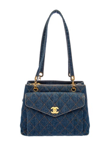 Denim CC Quilted Pocket Tote