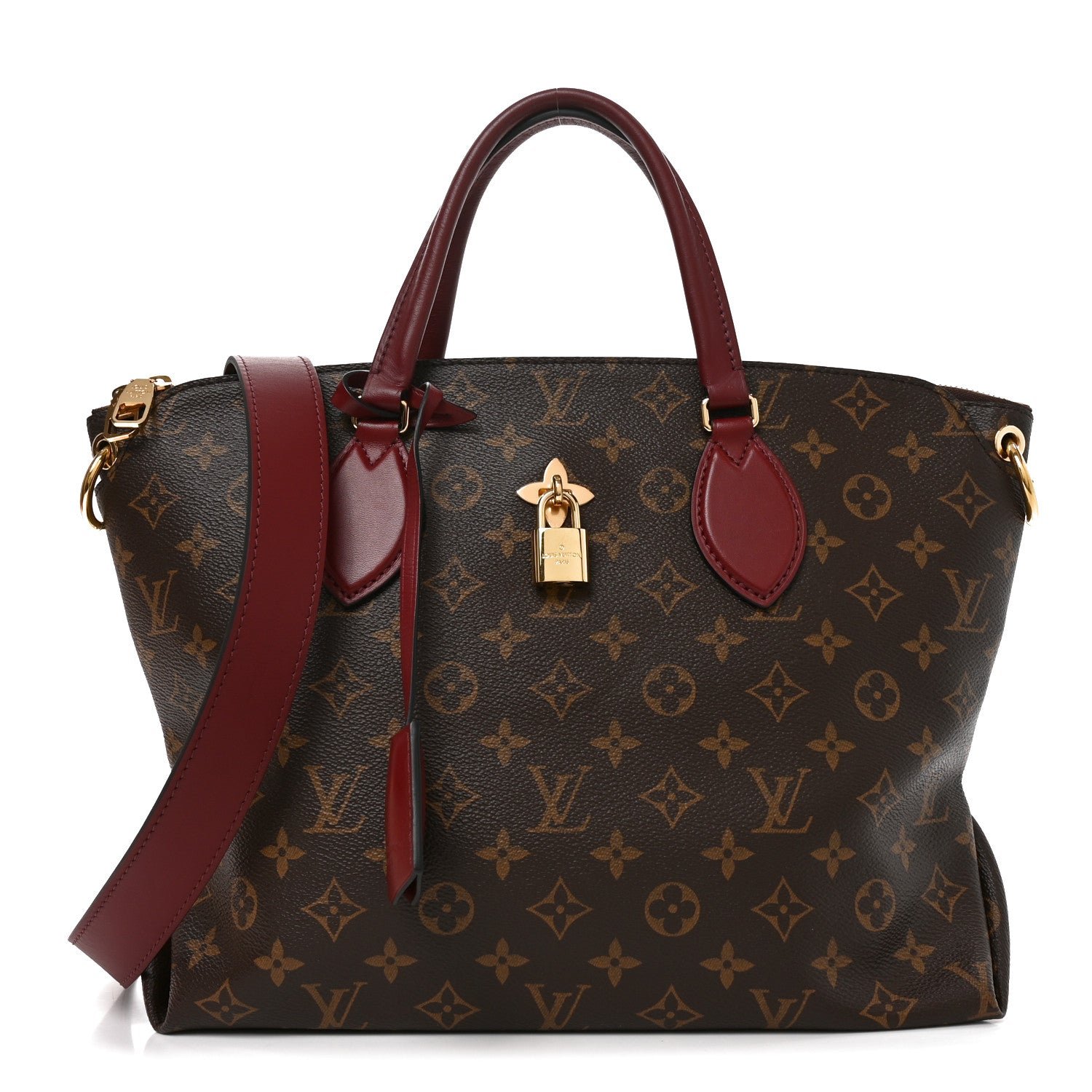 Louis Vuitton Monogram Flower Zipped Tote MM Bordeaux