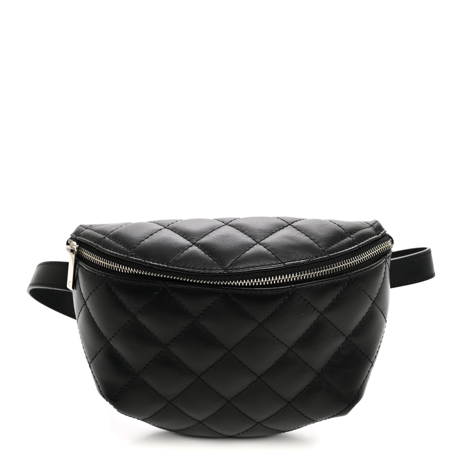 Chanel Calfskin Quilted Uniform Waist Belt Bag Black
