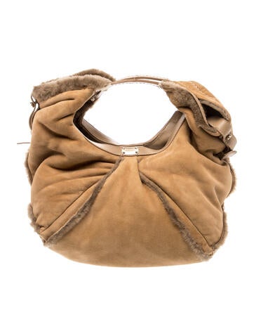 Shearling Top Handle Bag