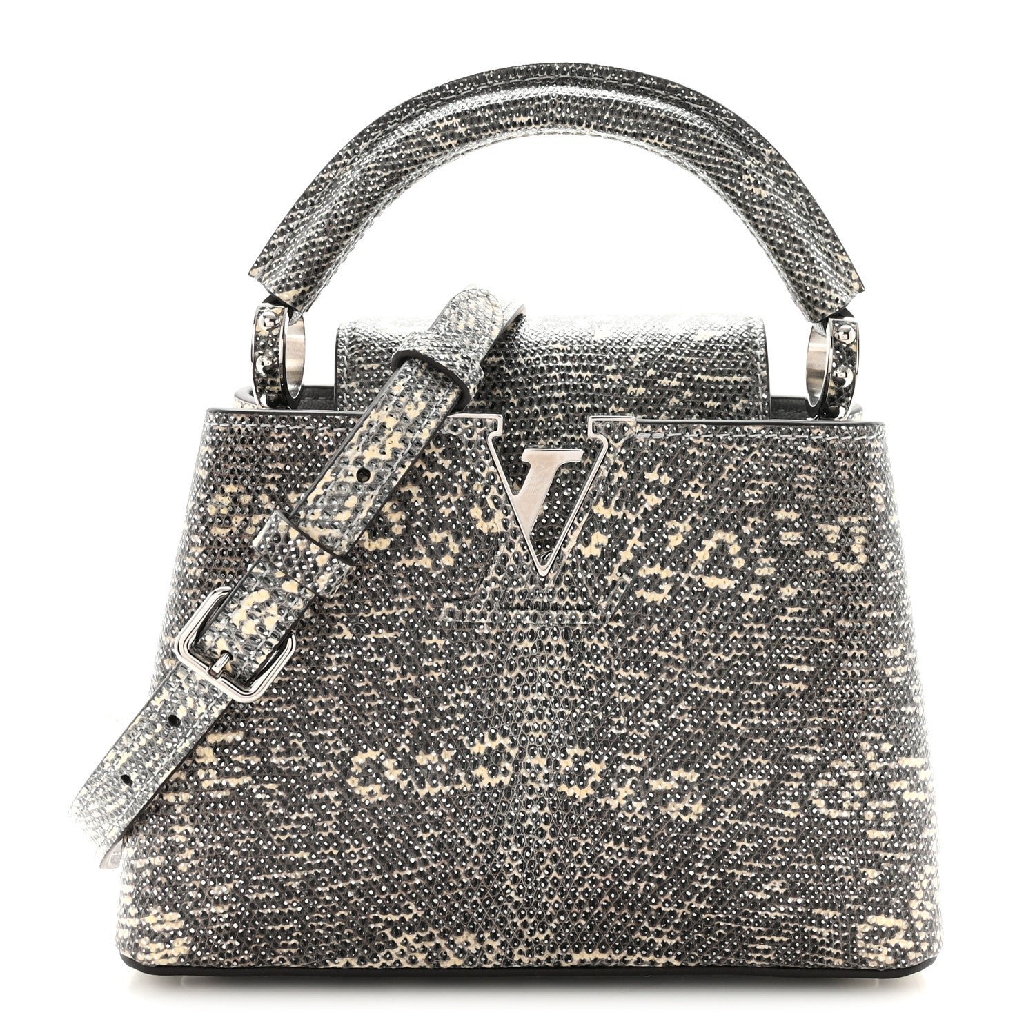 Louis Vuitton Lizard Mini Capucines Argento