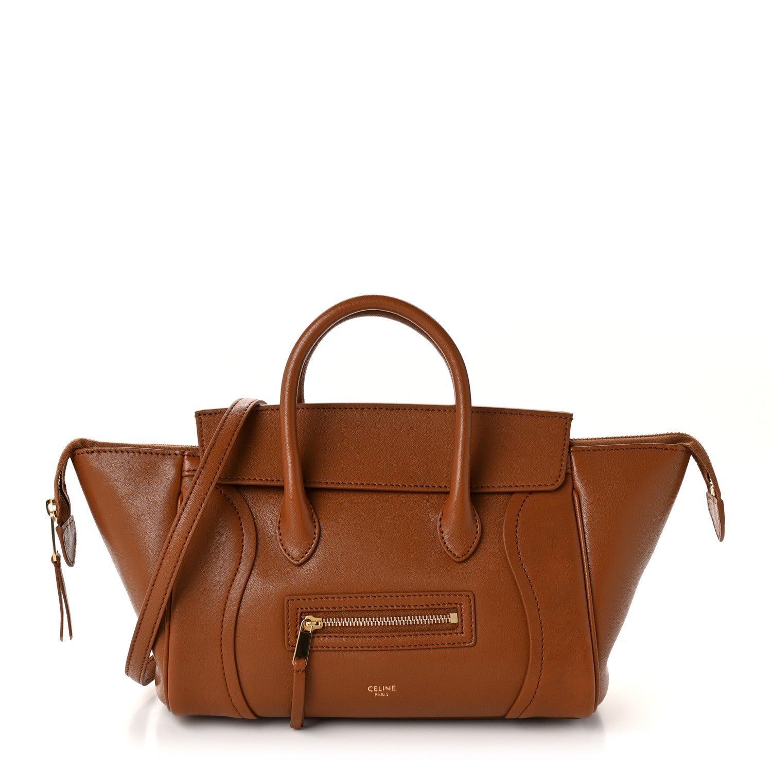 Celine Supple Shiny Lambskin Little New Luggage Soft Tan