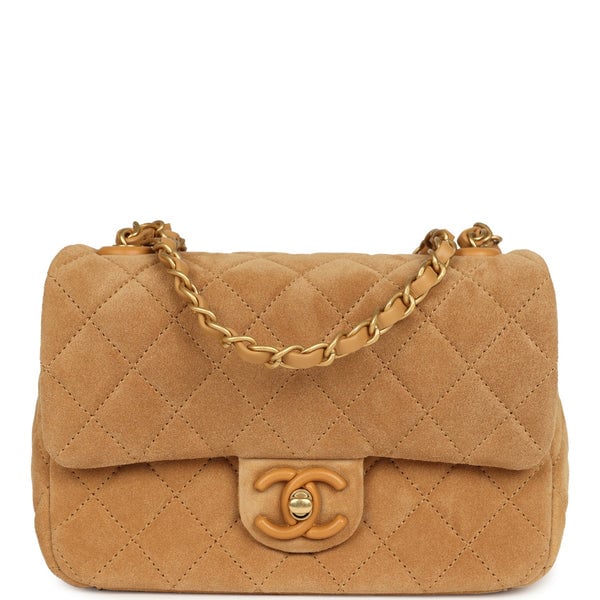 Chanel Chanel Mini CC Color Flap Bag Dark Beige Suede Brushed Gold Hardware