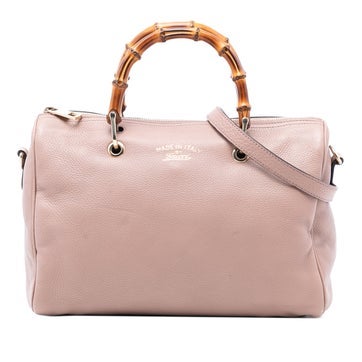 Medium Calfskin Bamboo Shopper Boston Bag