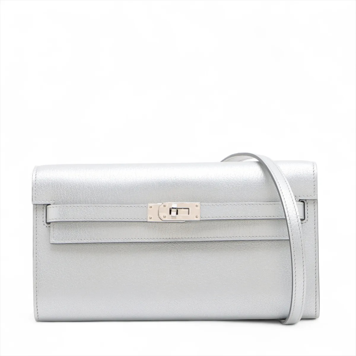 Hermès Kelly Wallet Togo Chèvre Shamukira Argent Silver Metal Fittings