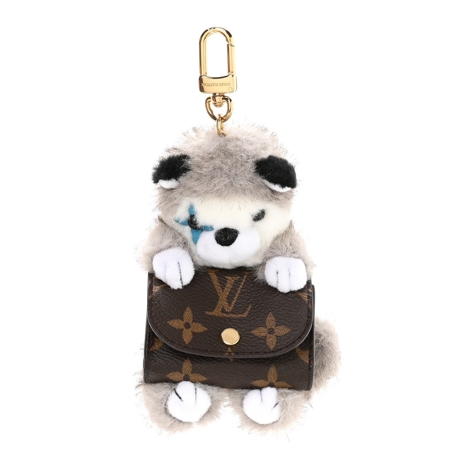 Louis Vuitton LV Monogram Cute Husky Pouch Earphones Case