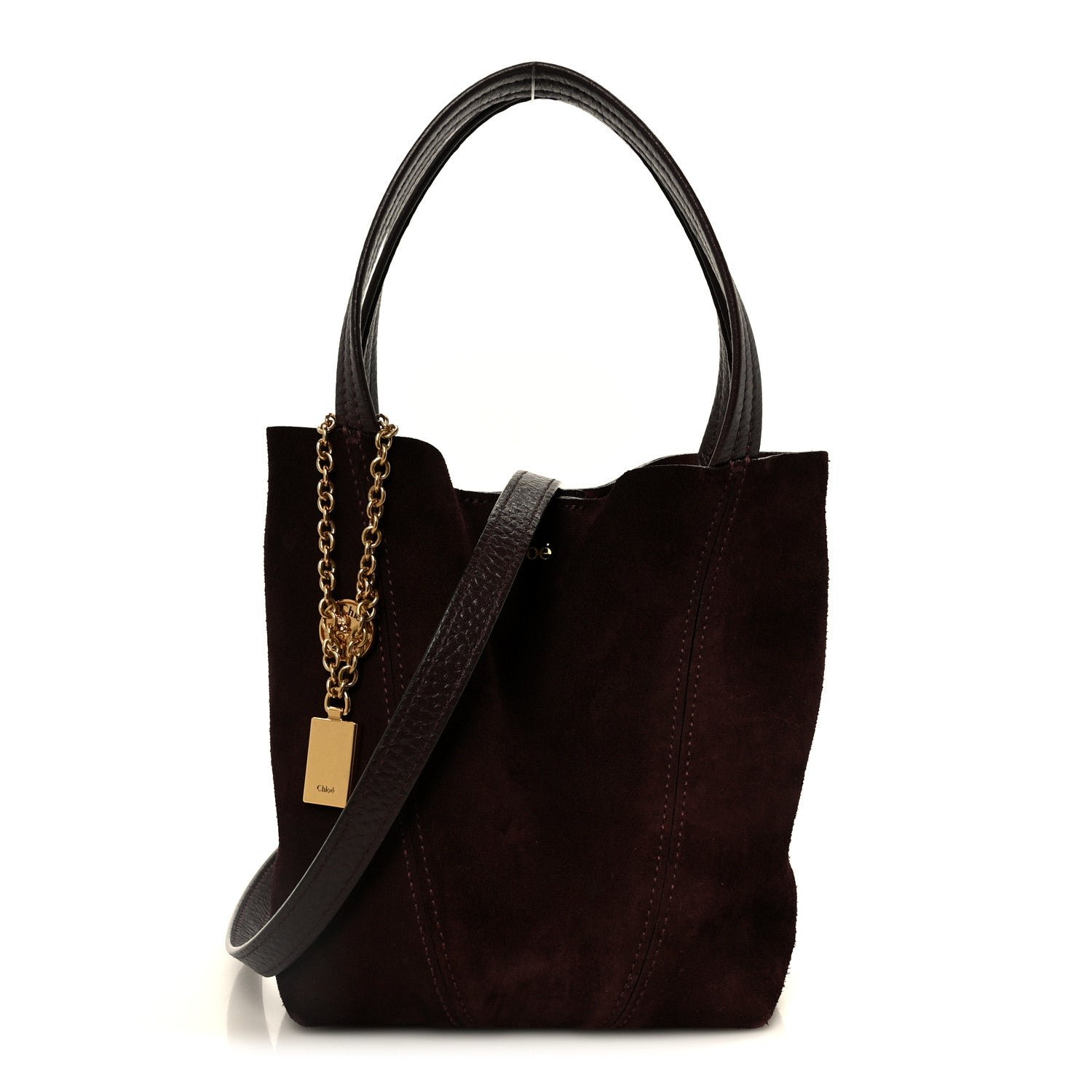 Chloe Chloe Suede Small Spin Tote Deep Violine