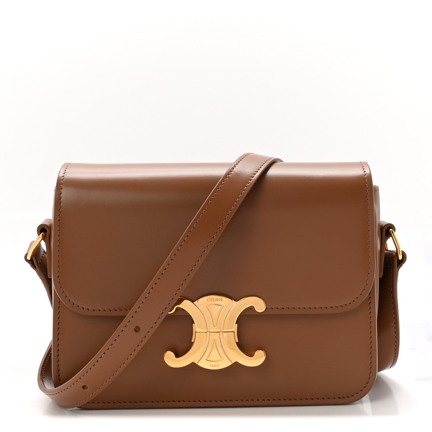 Celine Shiny Calfskin Teen Triomphe Bronze