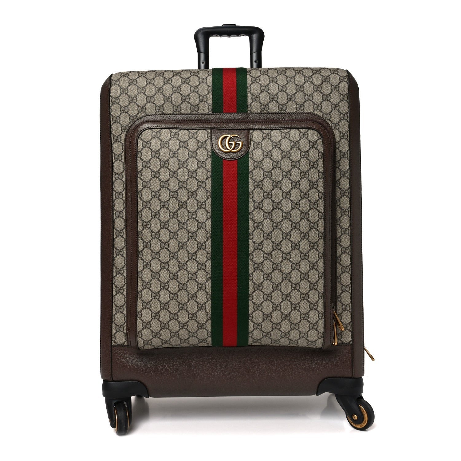 Gucci GG Supreme Monogram Web Medium Savoy Trolley Beige Ebony