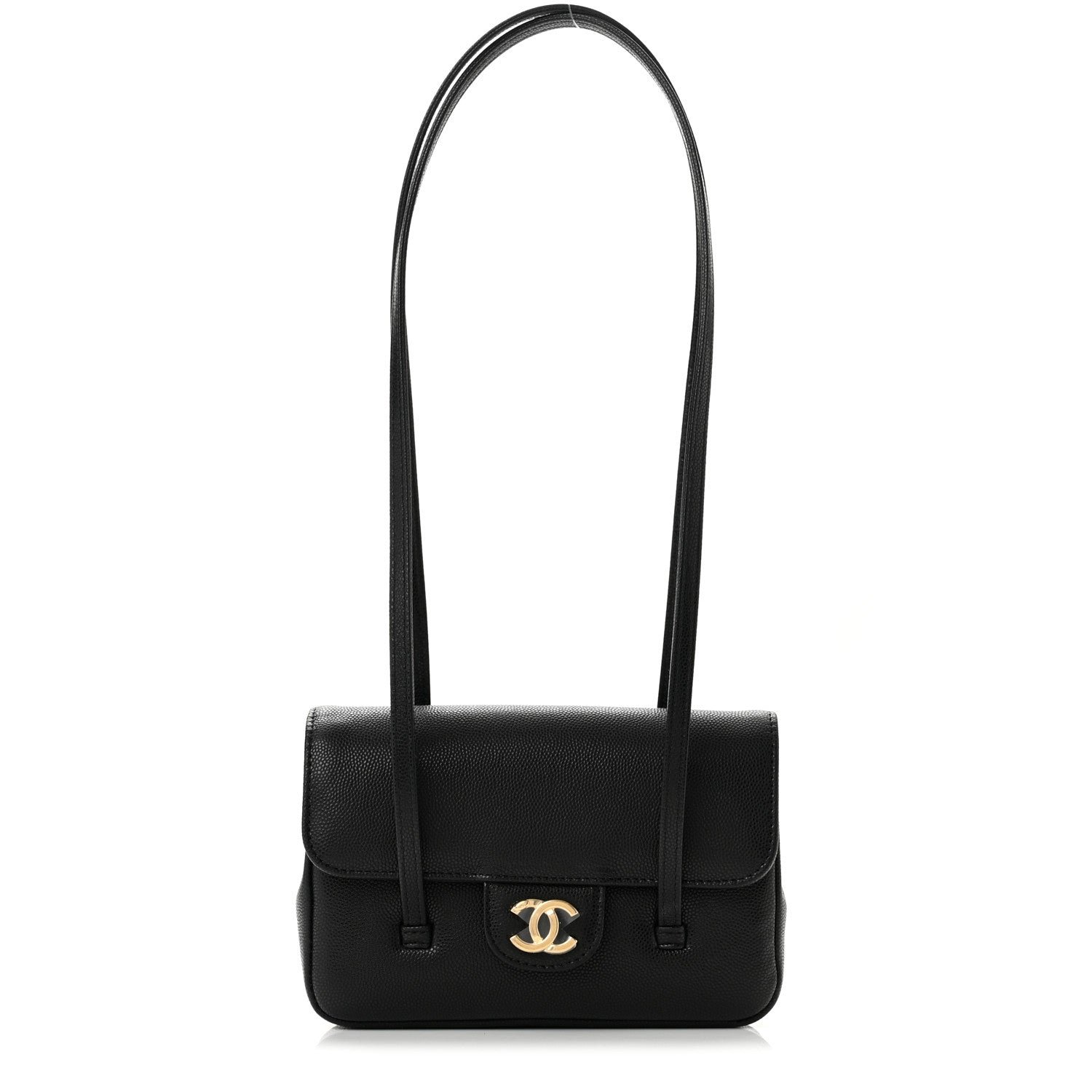 Chanel Shiny Caviar Mini Preppy Coco Shoulder Bag Black