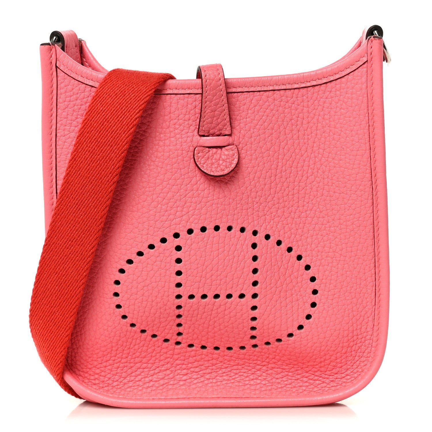 Hermes Hermes Taurillon Clemence Amazone Evelyne TPM Rose Azalee Rouge Pivoine