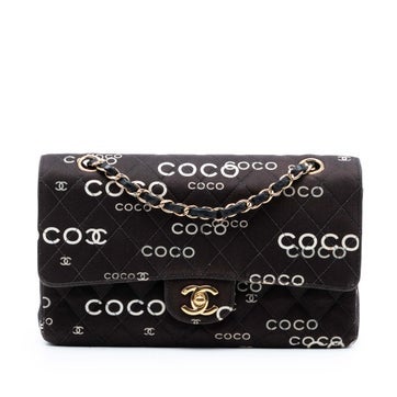Medium Classic Canvas Coco Print Double Flap