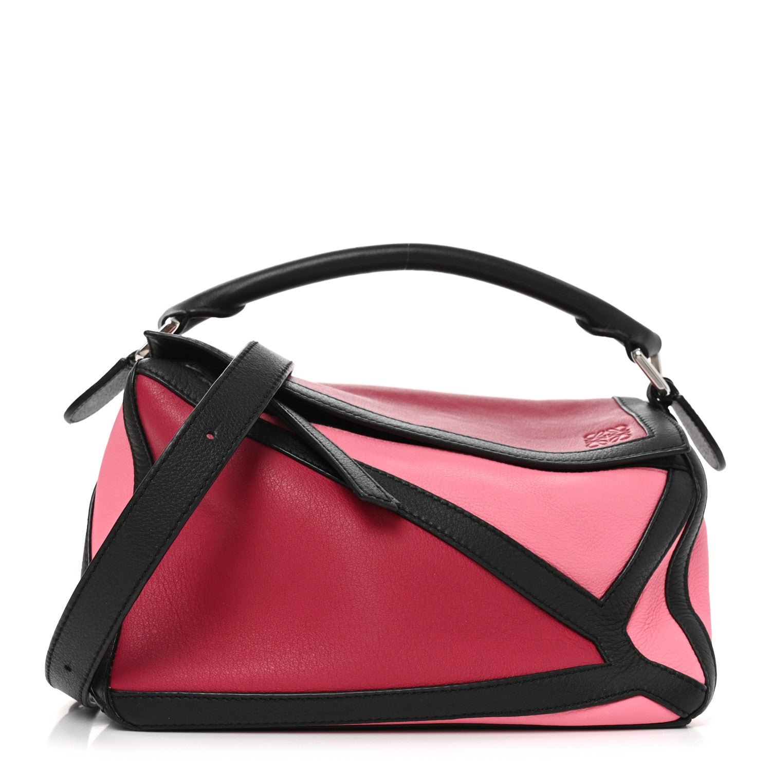 Loewe Calfskin Small Graphic Puzzle Bag Raspberry Wild Rose