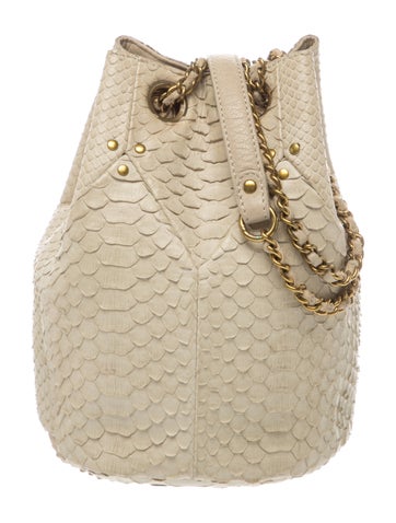 Snakeskin Bucket Bag