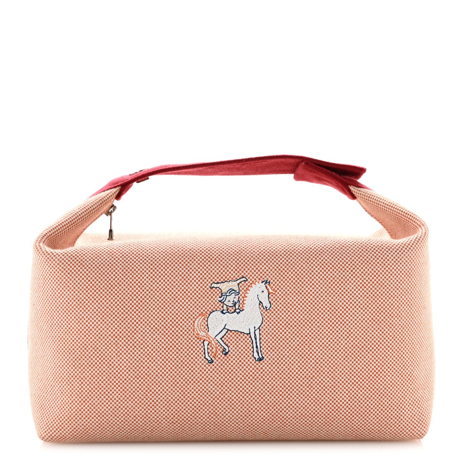 Hermes Hermes Canvas Large Bride-A-Brac Cabriole Case Terracotta