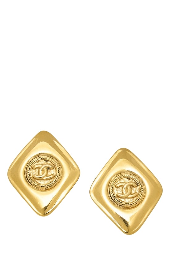 Gold 'CC' on Diamond Earrings