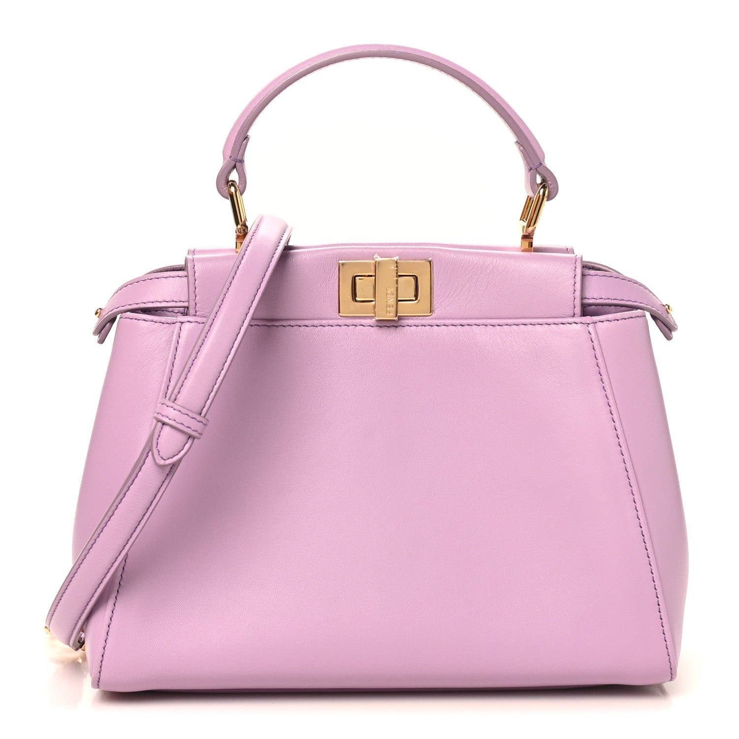 Fendi Nappa Stacked Bar Mini Peekaboo Iconic Satchel Violetta