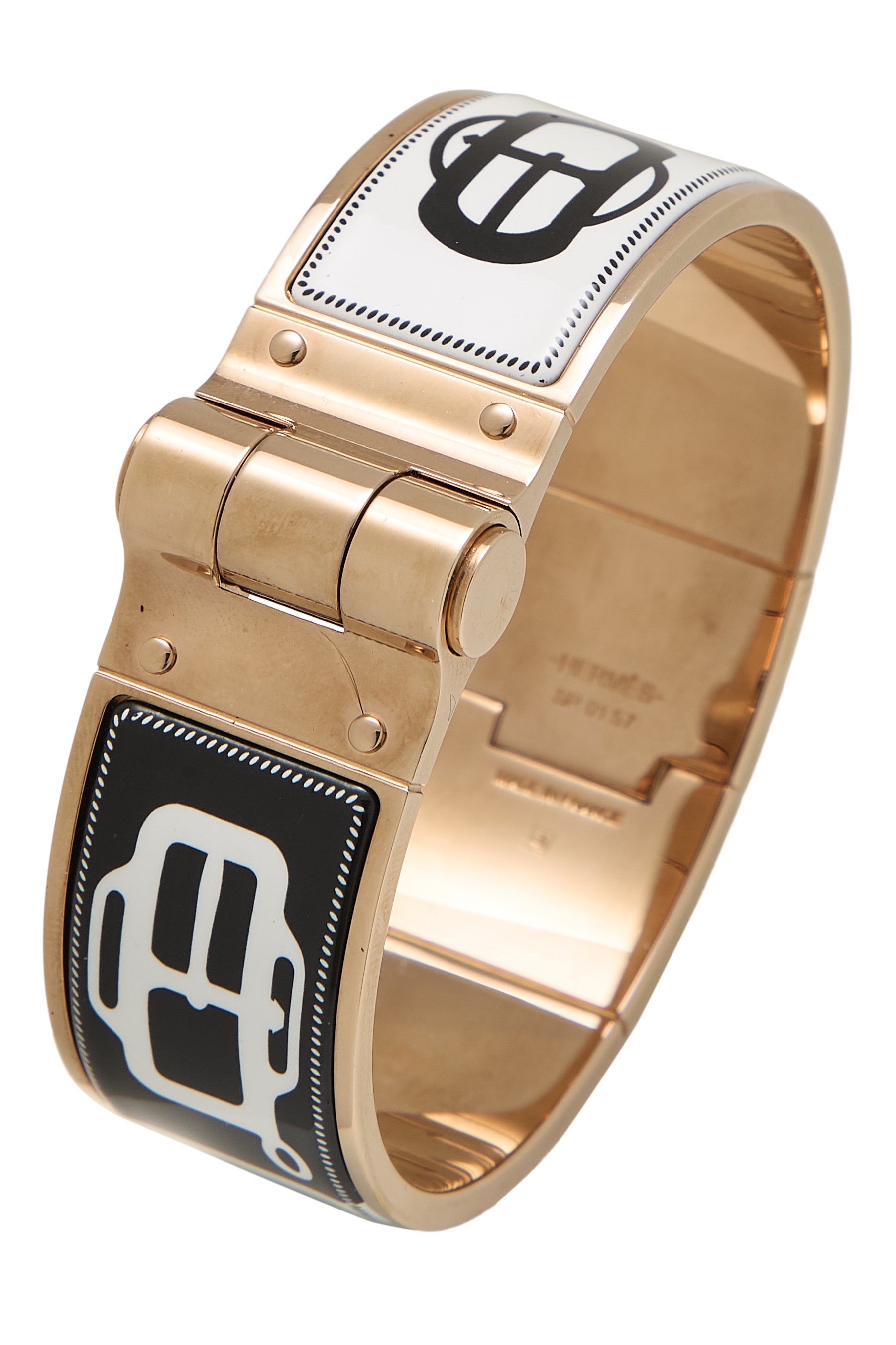 Rose Gold & Black Enamel Charniere PM Wide