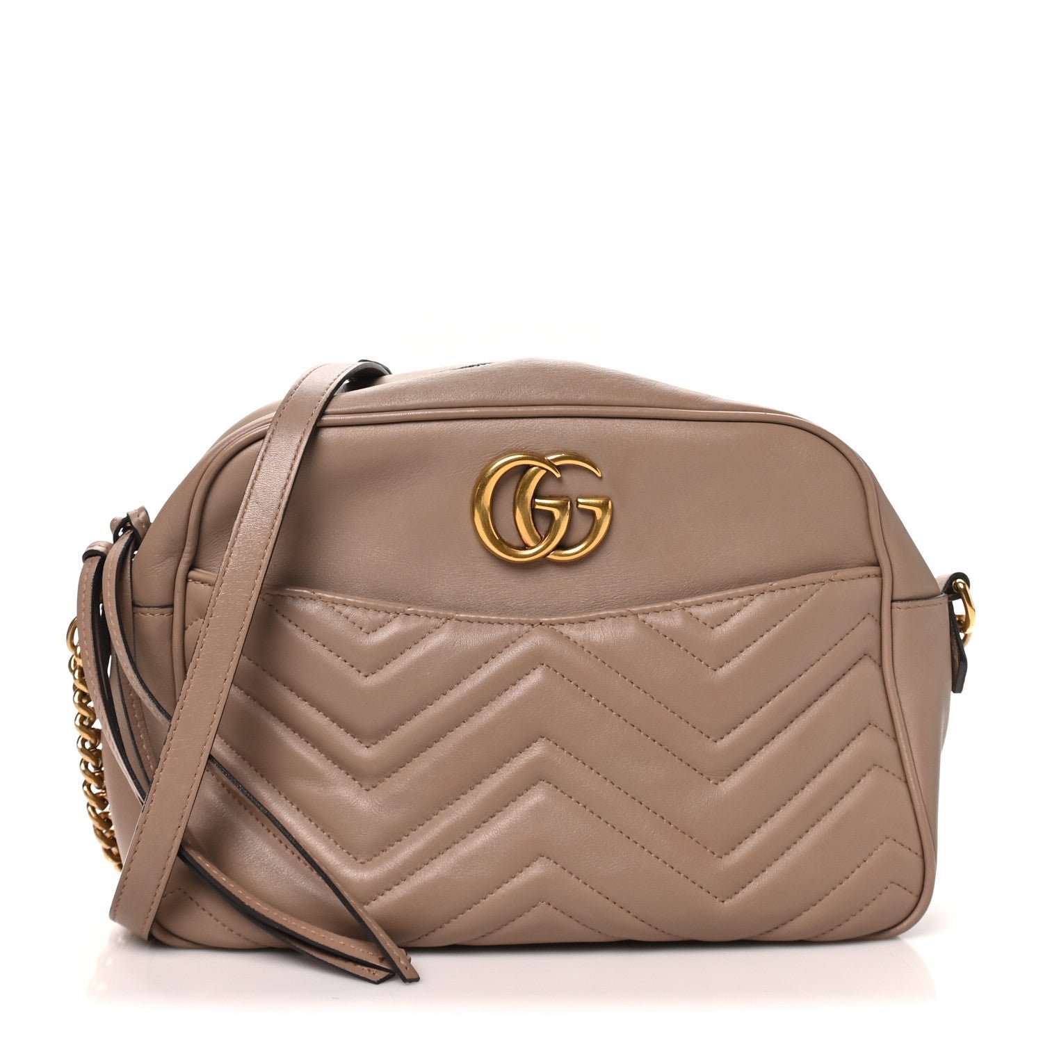 Calfskin Matelasse Medium GG Marmont Chain Shoulder Bag Porcelain Rose