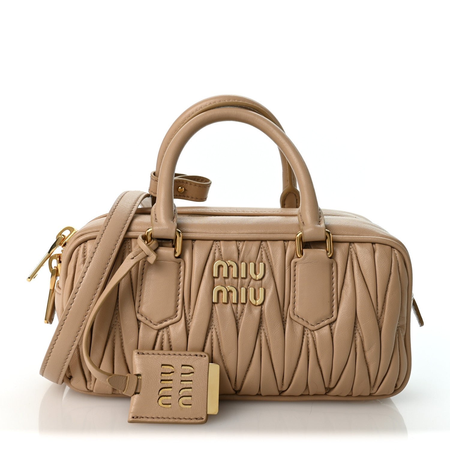 Nappa Matelasse Regular Arcadie Top Handle Bag Sabbia