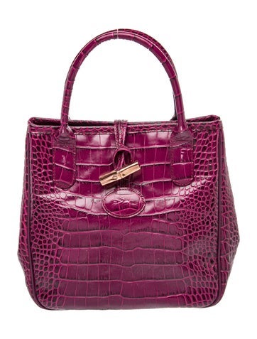 Embossed Leather Top Handle Bag