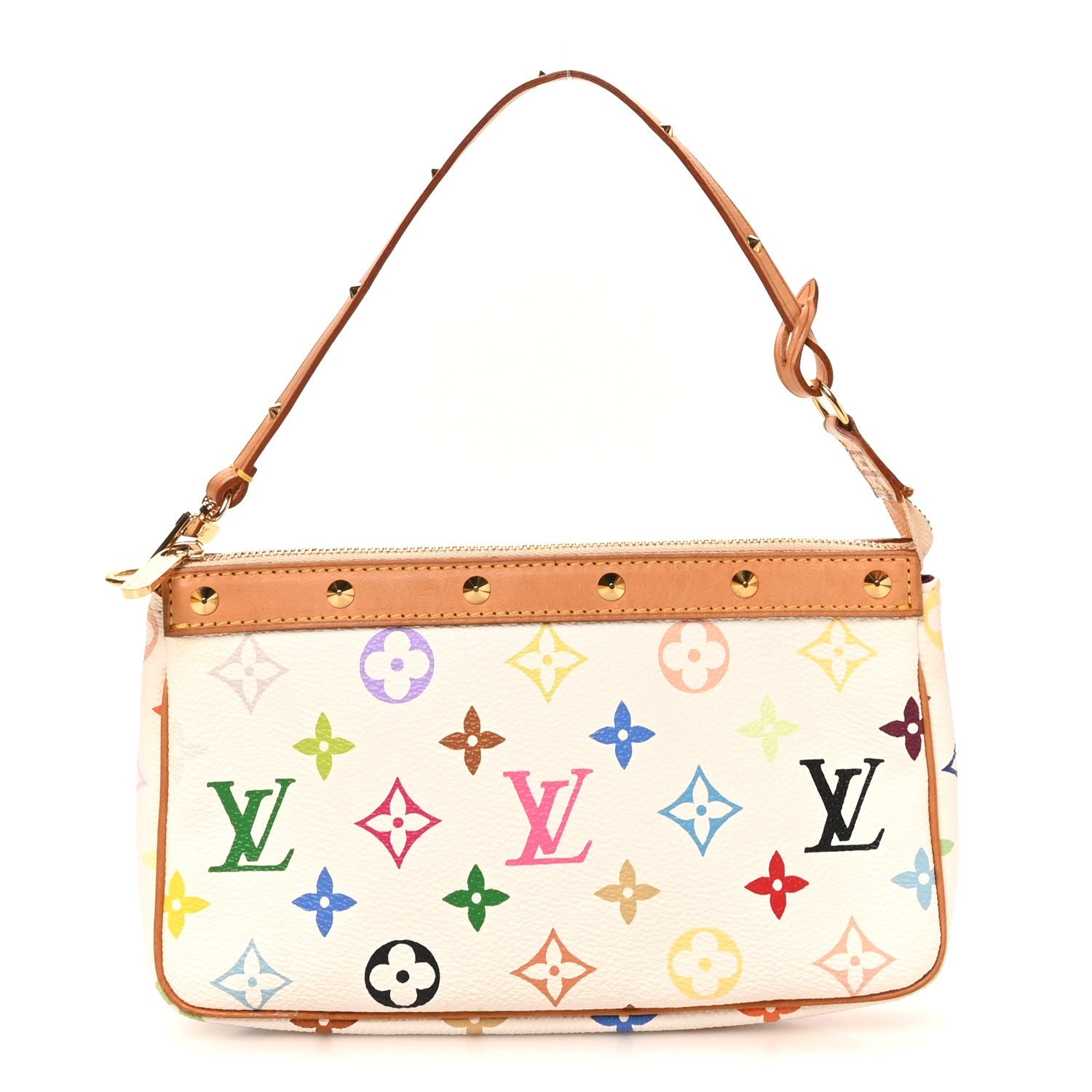 Louis Vuitton Monogram Multicolor Pochette Accessories White