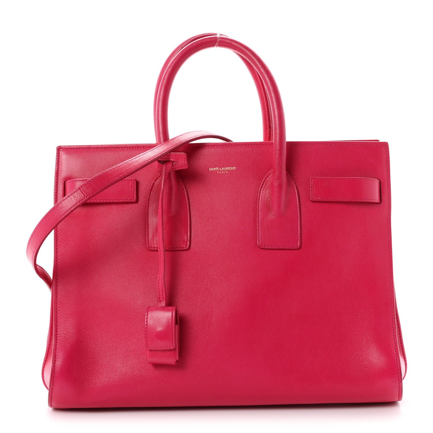 Saint Laurent Calfskin Small Sac De Jour Lipstick Fuchsia