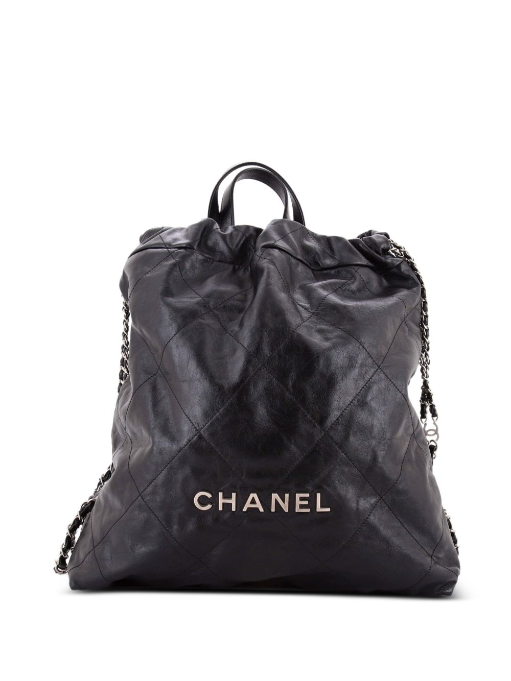 22 Chain Quilted Calfskin Large backpack