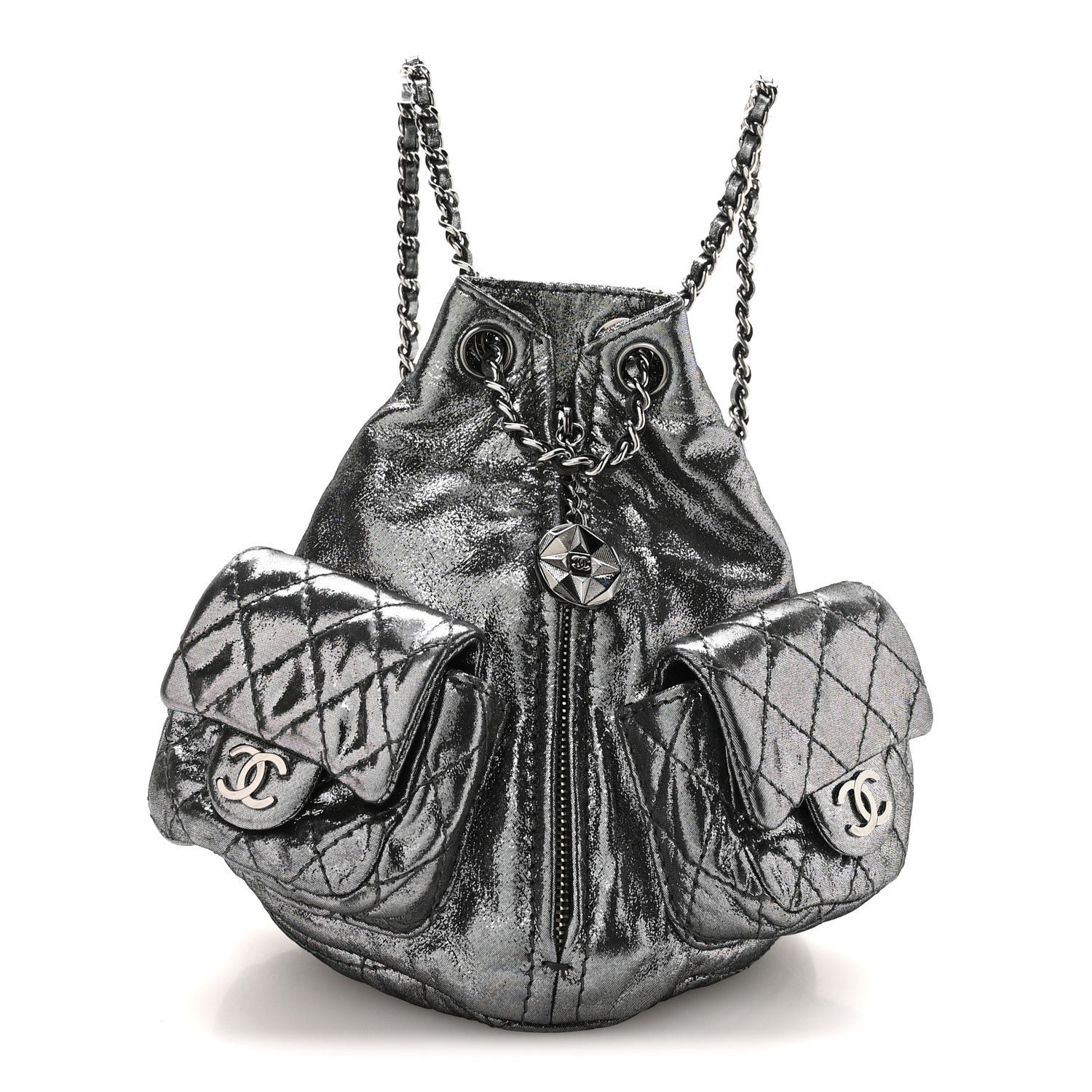 Chanel Iridescent Calfskin Mini Backpack Is Back Silver