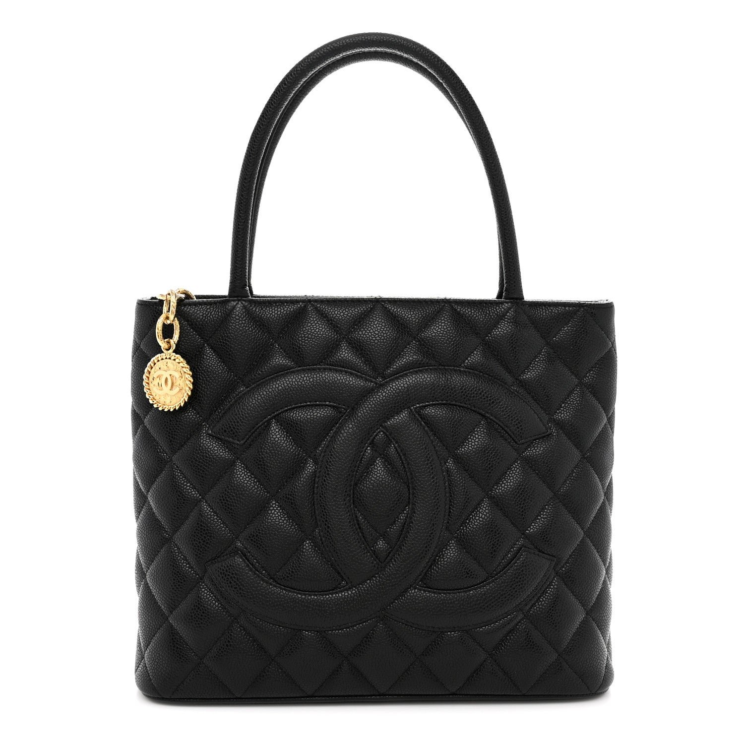Chanel Caviar Quilted Medallion Tote Black