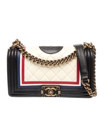 Quilted Crest Embellished Medium Boy Bag