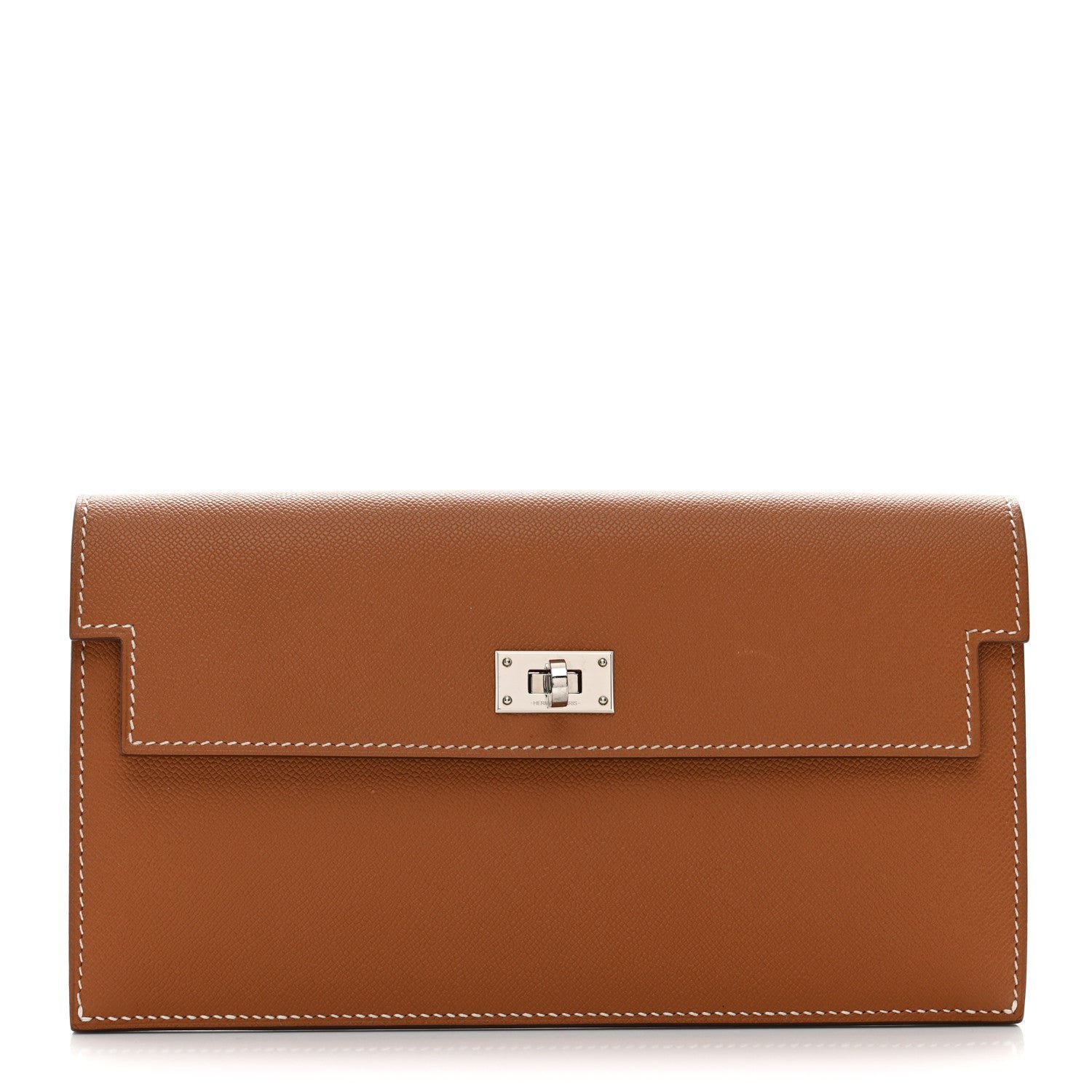 Hermes Madame Calfskin Kelly Pocket Long Wallet Gold