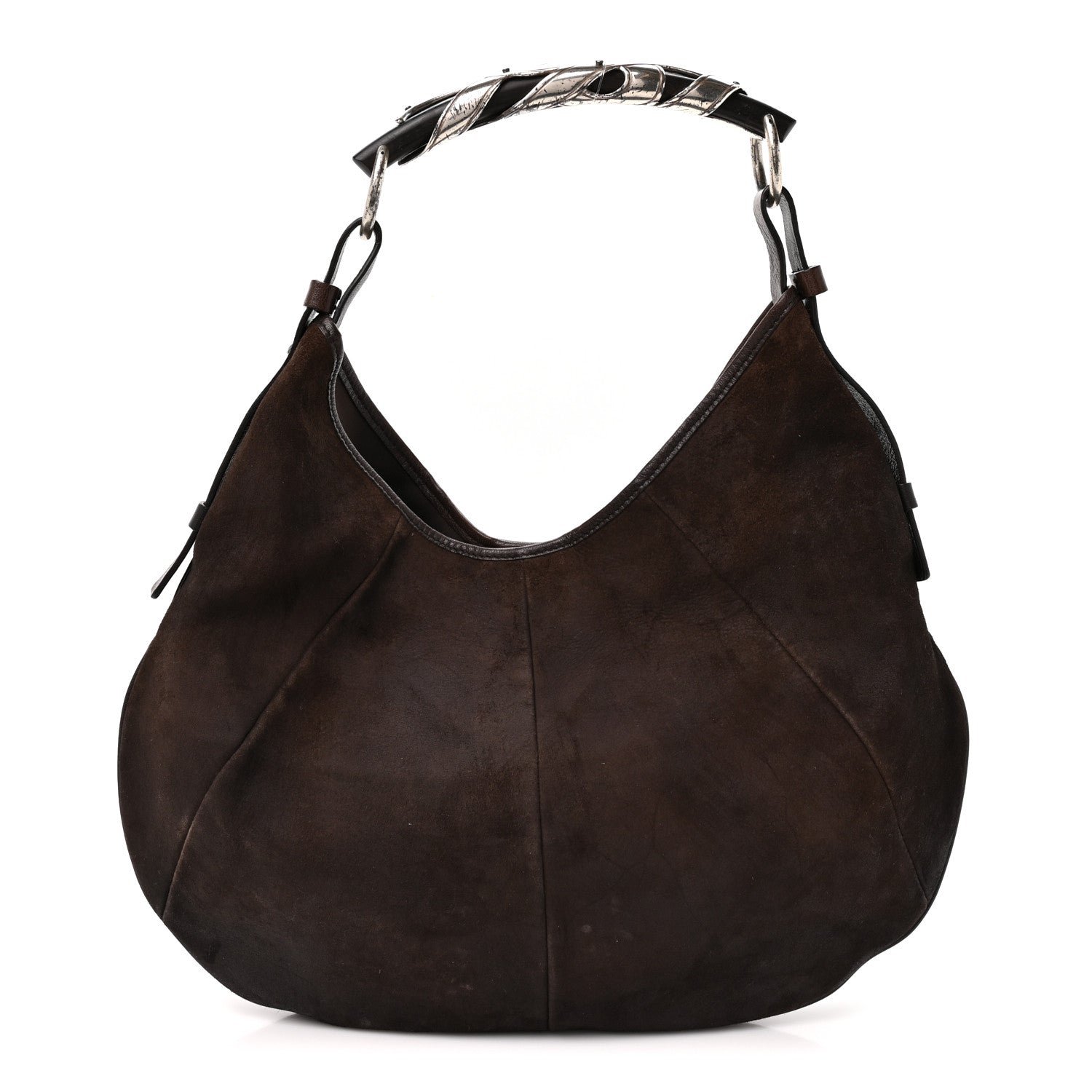 Saint Laurent Suede Mombasa Hobo Brown