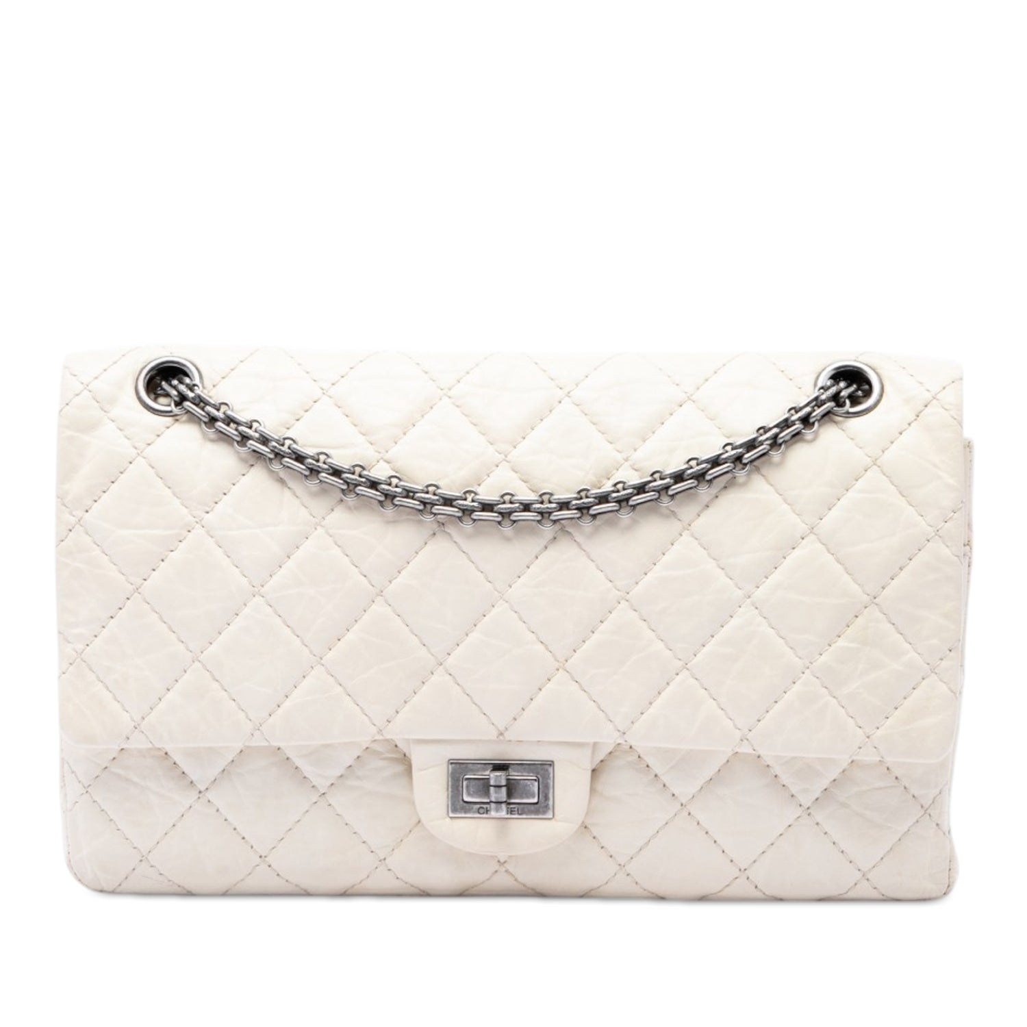 Calf Leather Quilted Aged Calfskin Reissue 2.55 Double Flap