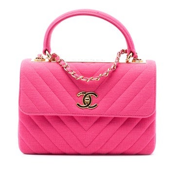 Chanel Small Chevron Jersey Trendy CC Top Handle Flap