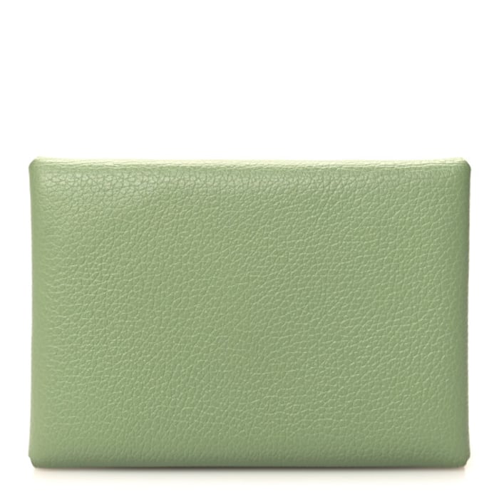 Hermes Evercolor Calvi Duo Card Case Vert Criquet