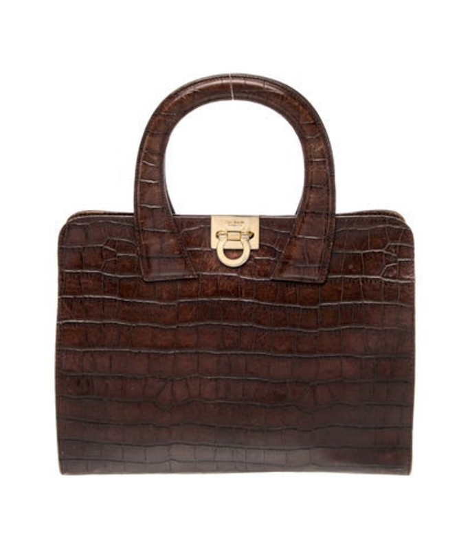 Balmain Embossed Leather Top Handle Bag Vintage