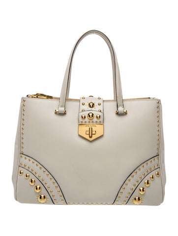 Saffiano Lux Leather Turnlock Double Zip Tote