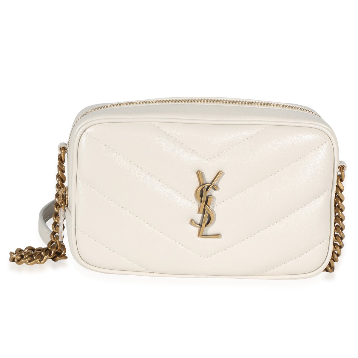 Crema Soft Lambskin Matelasse  Monogram Loulou Mini Camera Bag