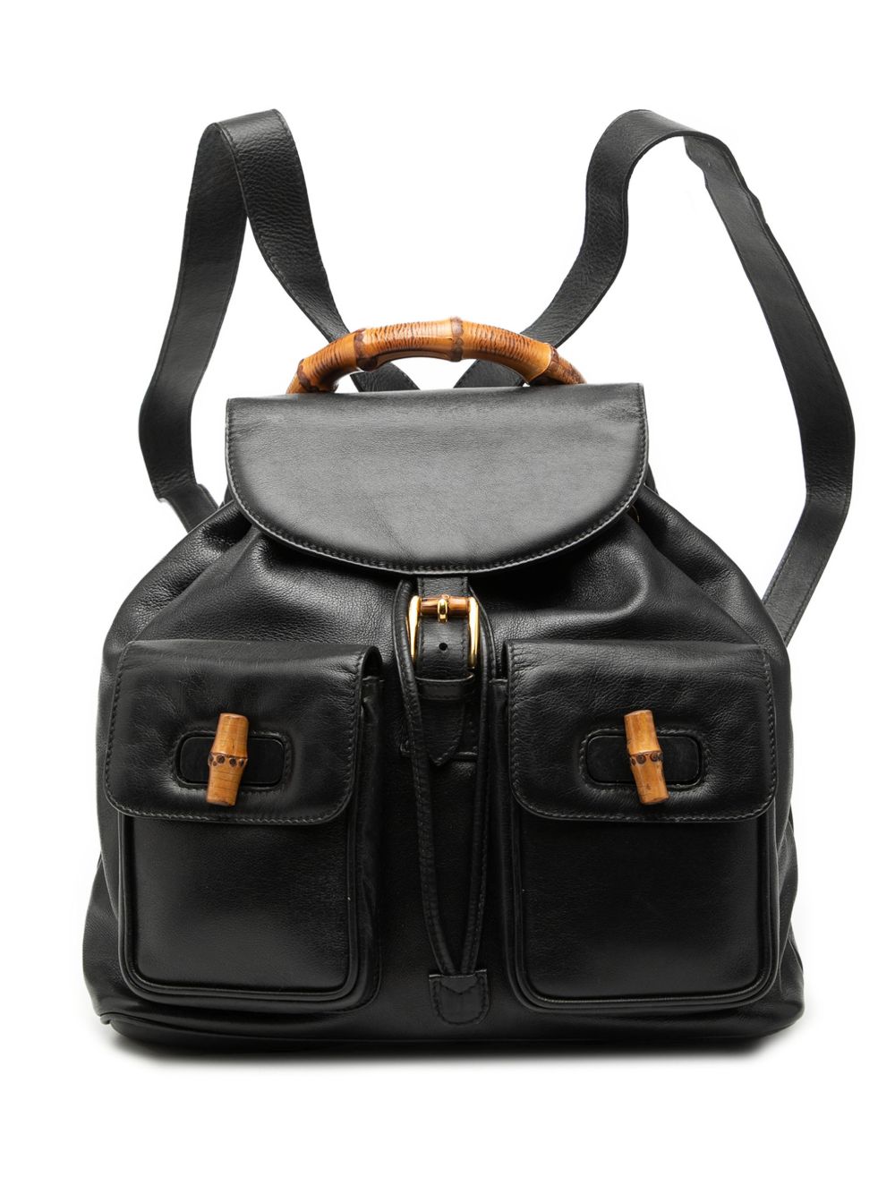 20th Century Calfskin Bamboo Drawstring backpack