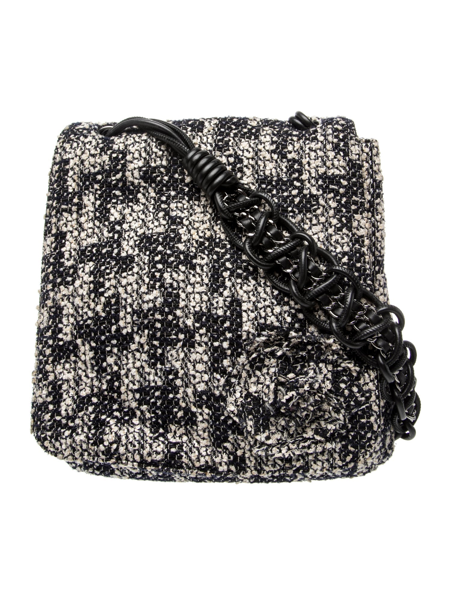 Tweed Camellia Messenger Bag