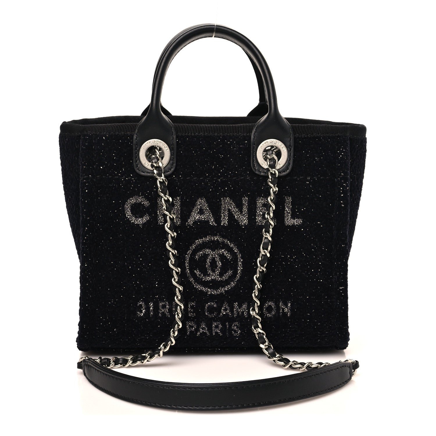 Chanel Lurex Canvas Mini Deauville Tote Black