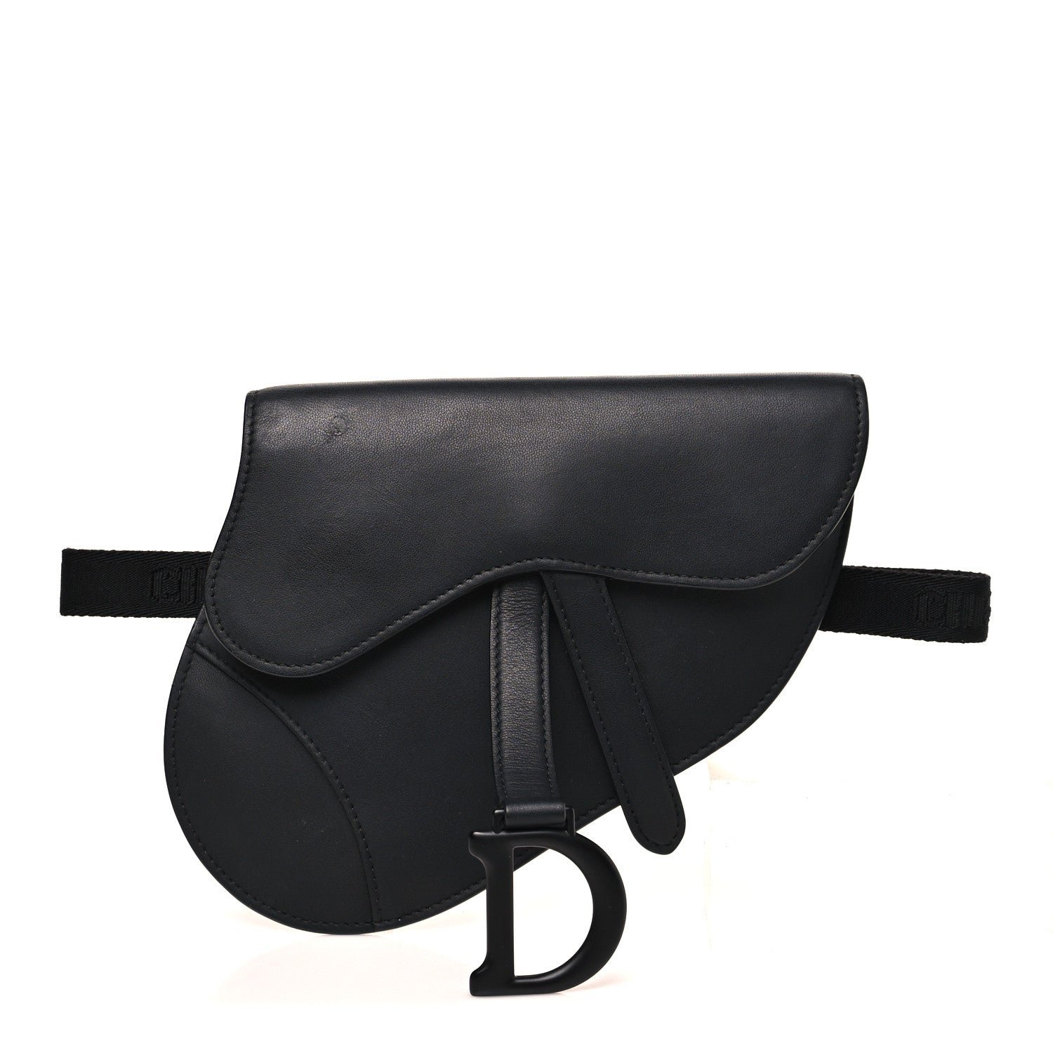 Christian Dior Ultra Matte Calfskin Saddle Belt Bag Black