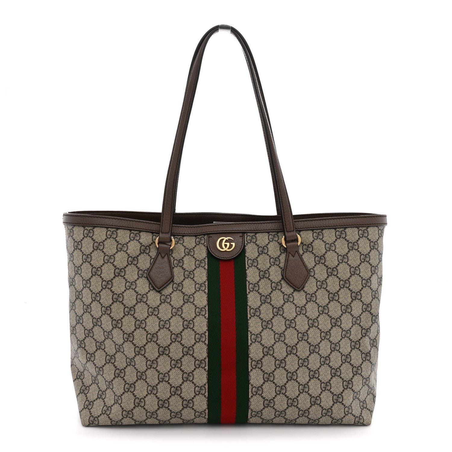 Gucci GG Supreme Monogram Medium Ophidia Shopping Tote Brown