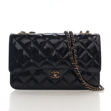 Patent Leather Wallet on Chain Pouch