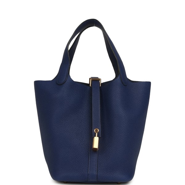 Hermes Hermes Picotin Lock 18 Bleu Encre Maurice Gold Hardware